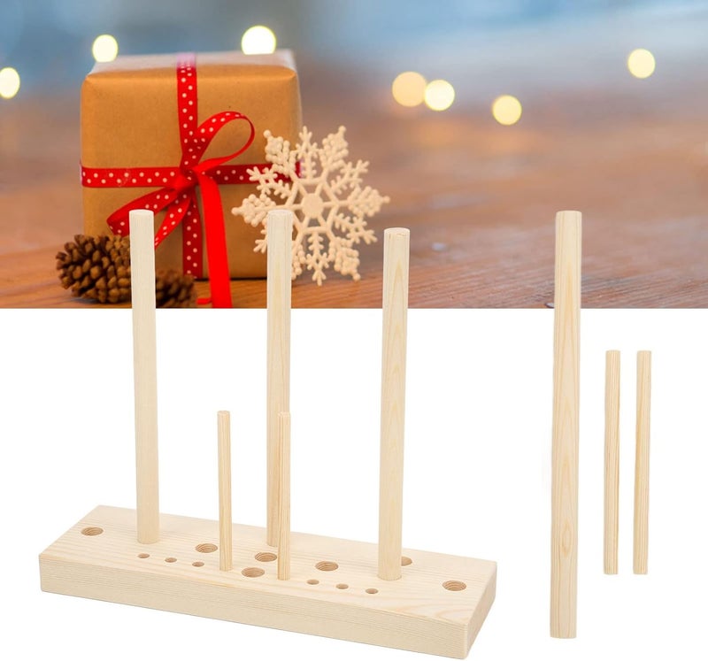 Estink Bow Maker for Ribbon, Wooden Wreath Bow Maker Tool Multi Size Adjustable with Wooden Board Sticks Bow Making Tool for Making Bows Gift Giving DIY Crafts Party Decoration - Image 2